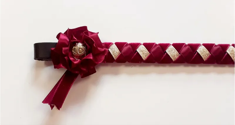 ShowQuest Skipton Browband in Burgundy/Gold